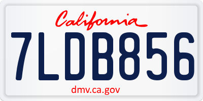 CA license plate 7LDB856