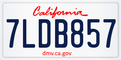 CA license plate 7LDB857