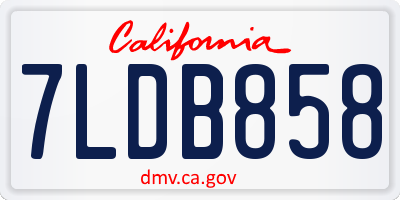 CA license plate 7LDB858