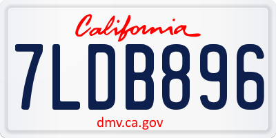 CA license plate 7LDB896