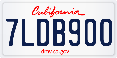CA license plate 7LDB900