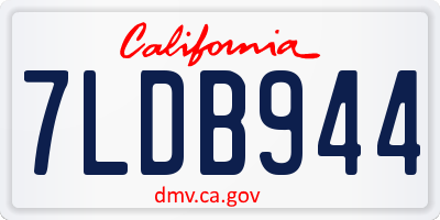 CA license plate 7LDB944