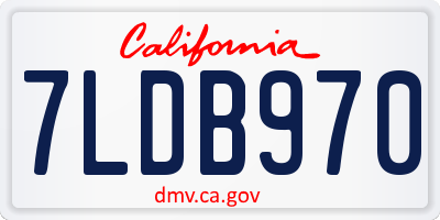 CA license plate 7LDB970