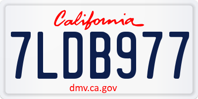 CA license plate 7LDB977