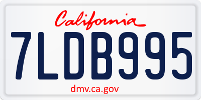CA license plate 7LDB995