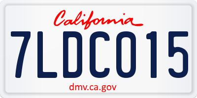 CA license plate 7LDC015