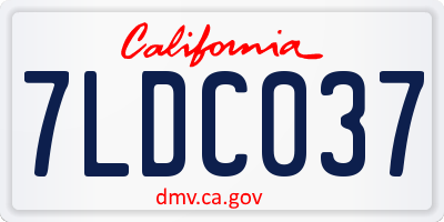 CA license plate 7LDC037