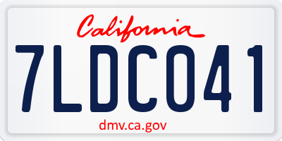 CA license plate 7LDC041