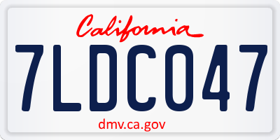 CA license plate 7LDC047