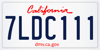 CA license plate 7LDC111