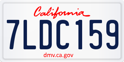 CA license plate 7LDC159