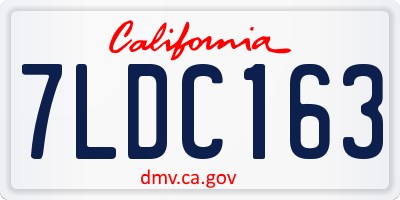 CA license plate 7LDC163