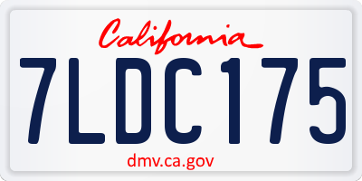 CA license plate 7LDC175