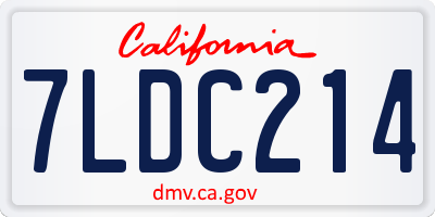 CA license plate 7LDC214
