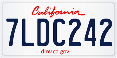 CA license plate 7LDC242