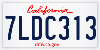 CA license plate 7LDC313