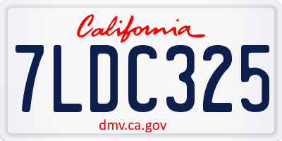 CA license plate 7LDC325