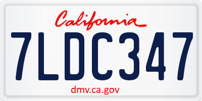 CA license plate 7LDC347