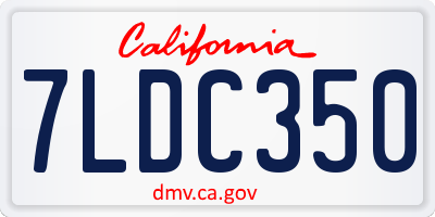 CA license plate 7LDC350