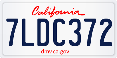 CA license plate 7LDC372