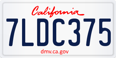 CA license plate 7LDC375
