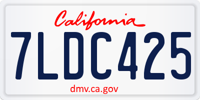 CA license plate 7LDC425