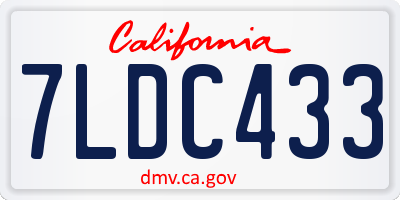 CA license plate 7LDC433