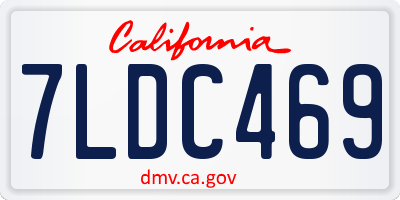 CA license plate 7LDC469