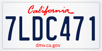 CA license plate 7LDC471