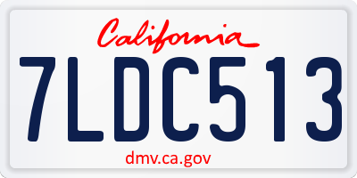 CA license plate 7LDC513