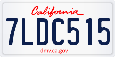 CA license plate 7LDC515