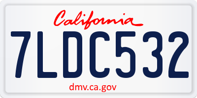 CA license plate 7LDC532