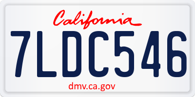 CA license plate 7LDC546