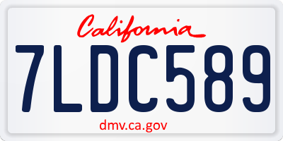 CA license plate 7LDC589