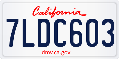 CA license plate 7LDC603