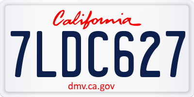 CA license plate 7LDC627