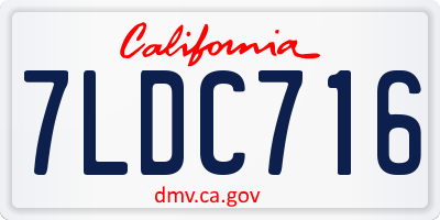 CA license plate 7LDC716