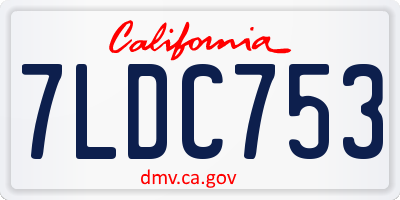 CA license plate 7LDC753