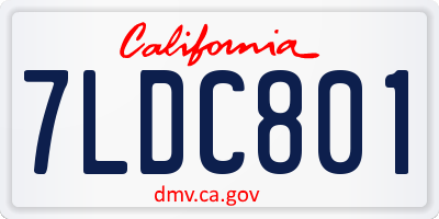 CA license plate 7LDC801