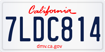CA license plate 7LDC814
