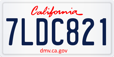 CA license plate 7LDC821