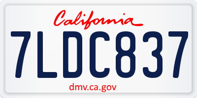 CA license plate 7LDC837