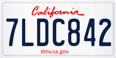 CA license plate 7LDC842