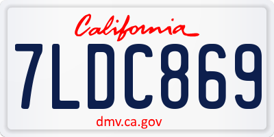 CA license plate 7LDC869