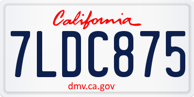 CA license plate 7LDC875