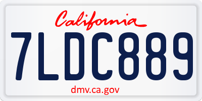 CA license plate 7LDC889