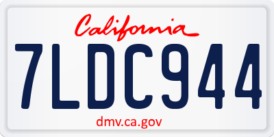 CA license plate 7LDC944