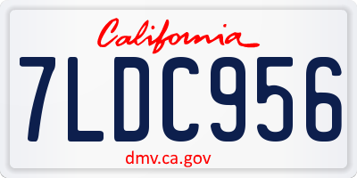 CA license plate 7LDC956