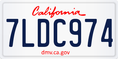 CA license plate 7LDC974