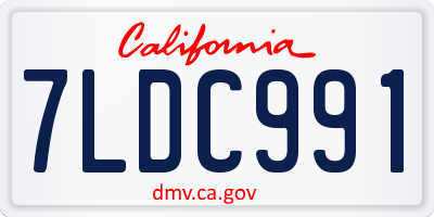 CA license plate 7LDC991